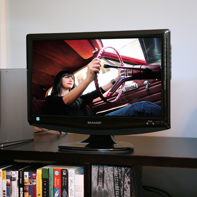 SHARP® 19" LCD HDTV - This widescreen HDTV LCD TV provides a slim design with a small footprint. It has high brightness, a high contrast ratio, low-reflection glare protection and wide viewing angles. 